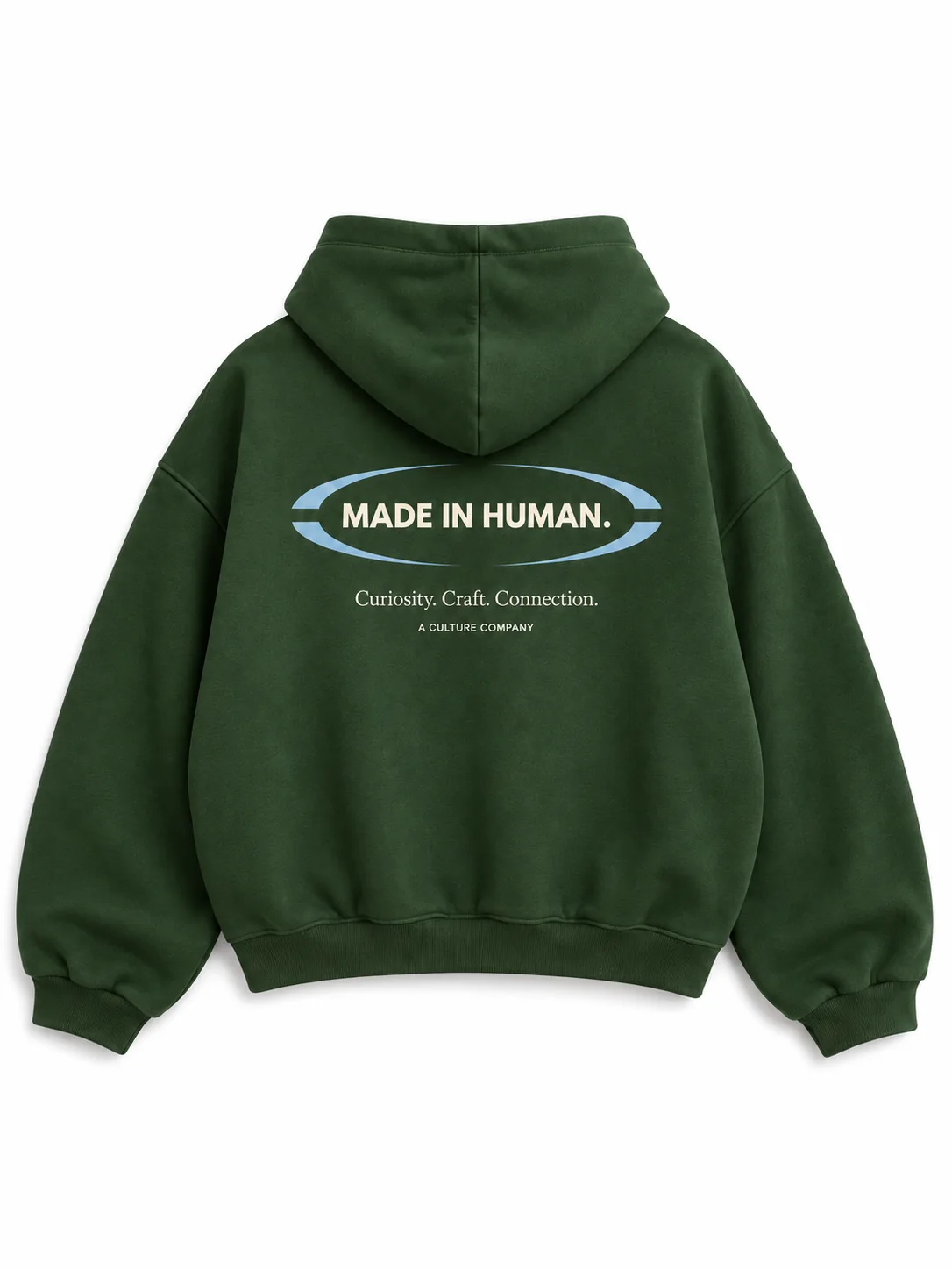Culture Hoodie in Forest, back view